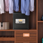 Cofre eletrônico sólido Caixa de segurança com chave 2 Códigos para casa Escritório Capacidade 32L Aço 35x30x39,3 cm Pret — foto 2