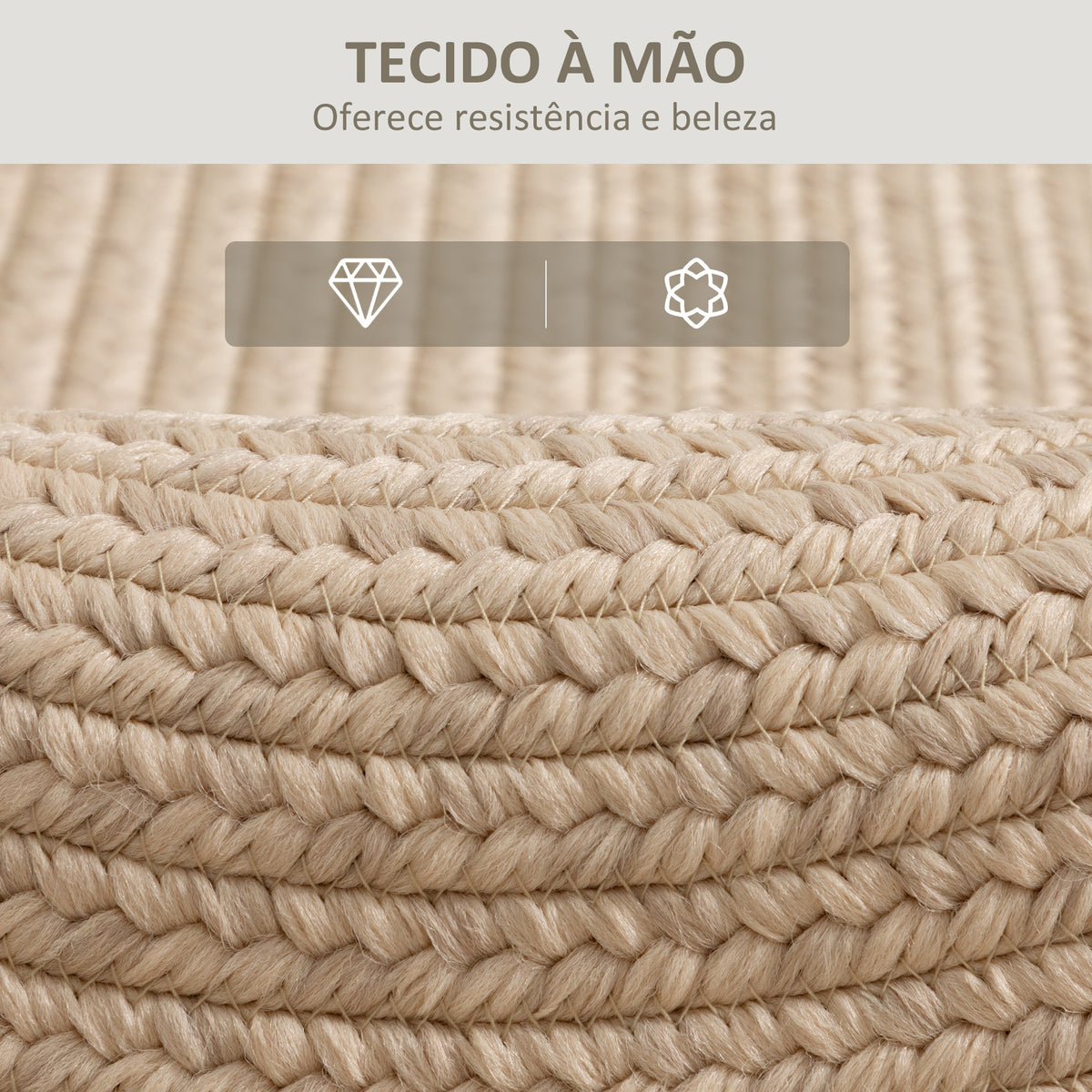 Tapete Oval para Sala de Estar 170x120 cm Tapete Lavável à Máquina Tecido à Mão Estilo Rústico Tapete para Sala de Estar Quarto Sala de Jantar Bege — foto 5