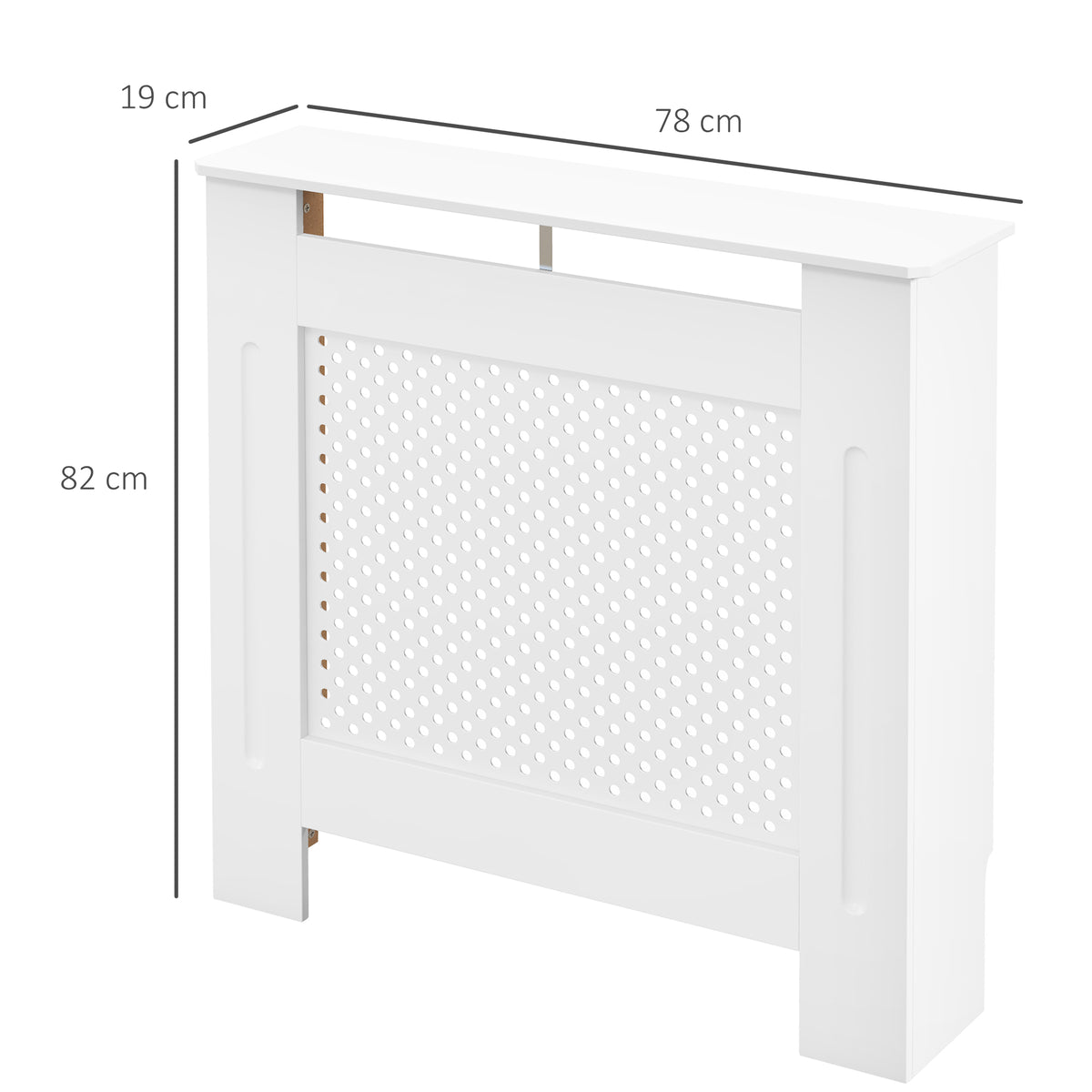 Cobertura de Radiador de MDF Cobertura para Radiador com Prateleira Estilo Moderno 78x19x82 cm Branco — foto 3
