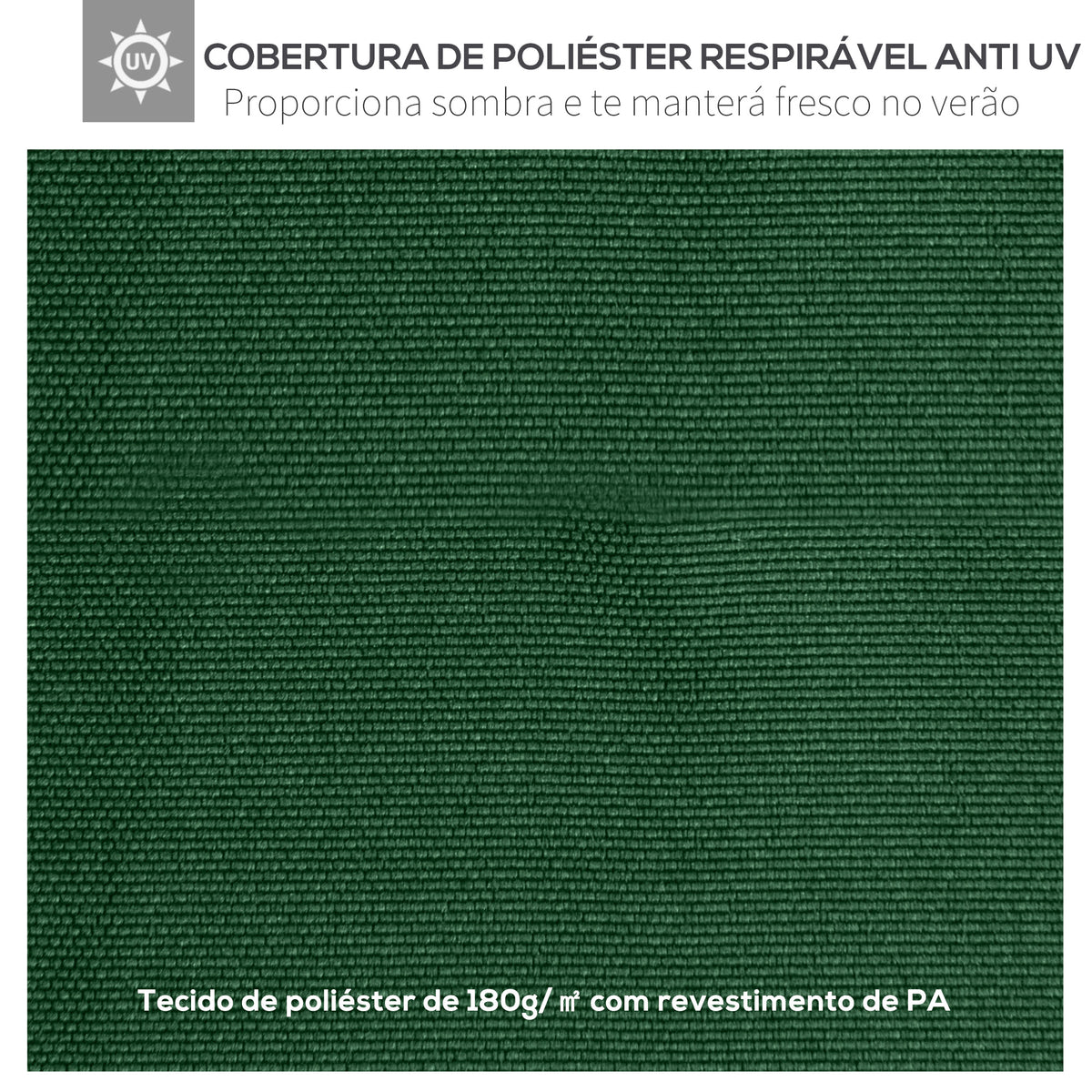 Toldo de Substituição de 3x3m para Pérgola de Jardim com 8 Orifícios de Drenagem e Ventilação Verde — foto 4