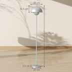 Candeeiro de Pé Moderno 155 cm Candeeiro de Pé para Sala com Ecrã em Forma de Taça Refletora de Luz Interruptor de Pé Suporte E27 sem Lâmpada para Quarto Escritório Sala de Estar Ø35x155 cm Prata — foto 3