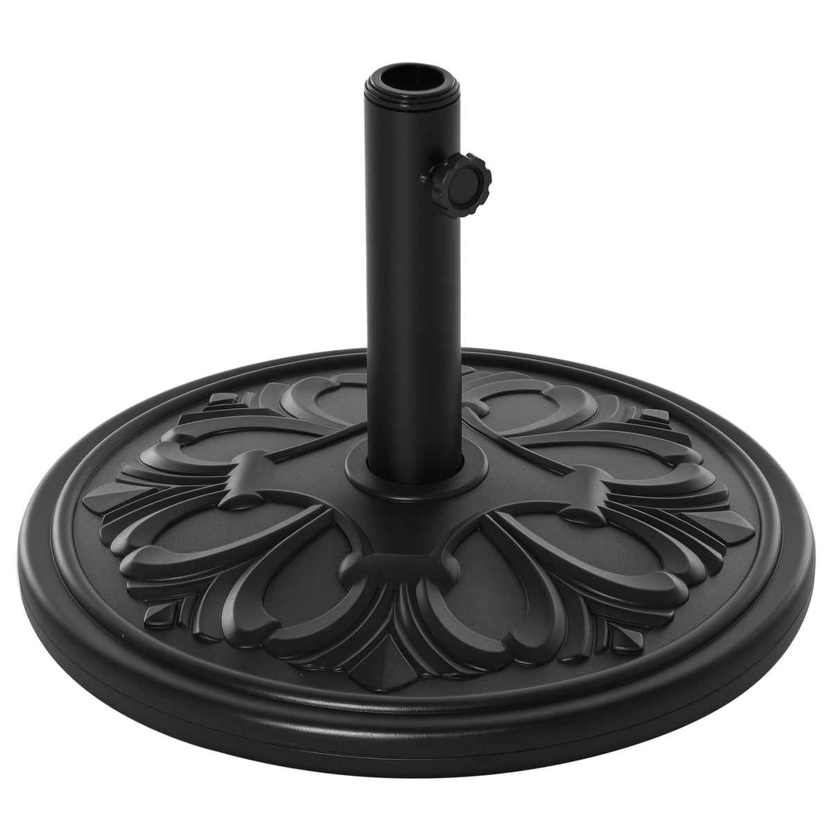 Base para Chapéu de Sol Peso 13 kg Base Chapéu de Sol Redondo de HDPE e Cimento para Mastros Ø35/38/48 mm para Varanda Pátio Jardim Ø48x34 cm Preto — foto 1