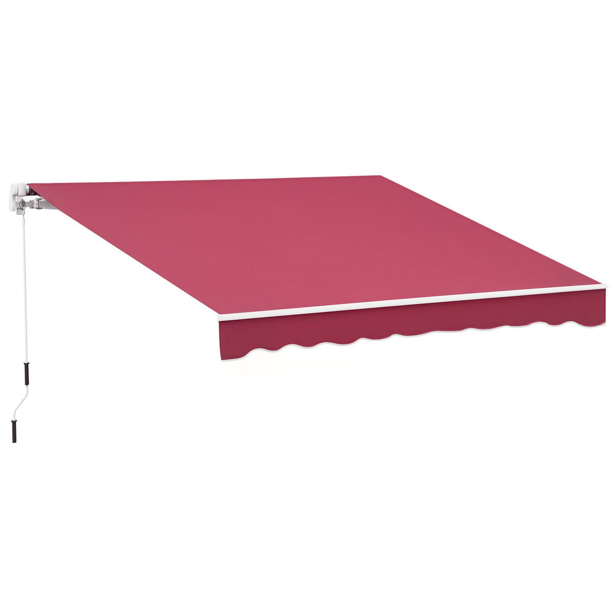 Toldo Manual 395x245 cm Toldo de Varanda Pátio com Manivela de Alumínio e Tecido de Poliéster 280 g/m² Vinho — foto 1