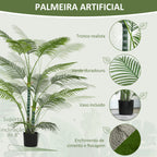 Planta Artificial Decorativa 170 cm Palmeira Artificial com Vaso e Folhas para Interior Casa Sala Escritório Verde — foto 4