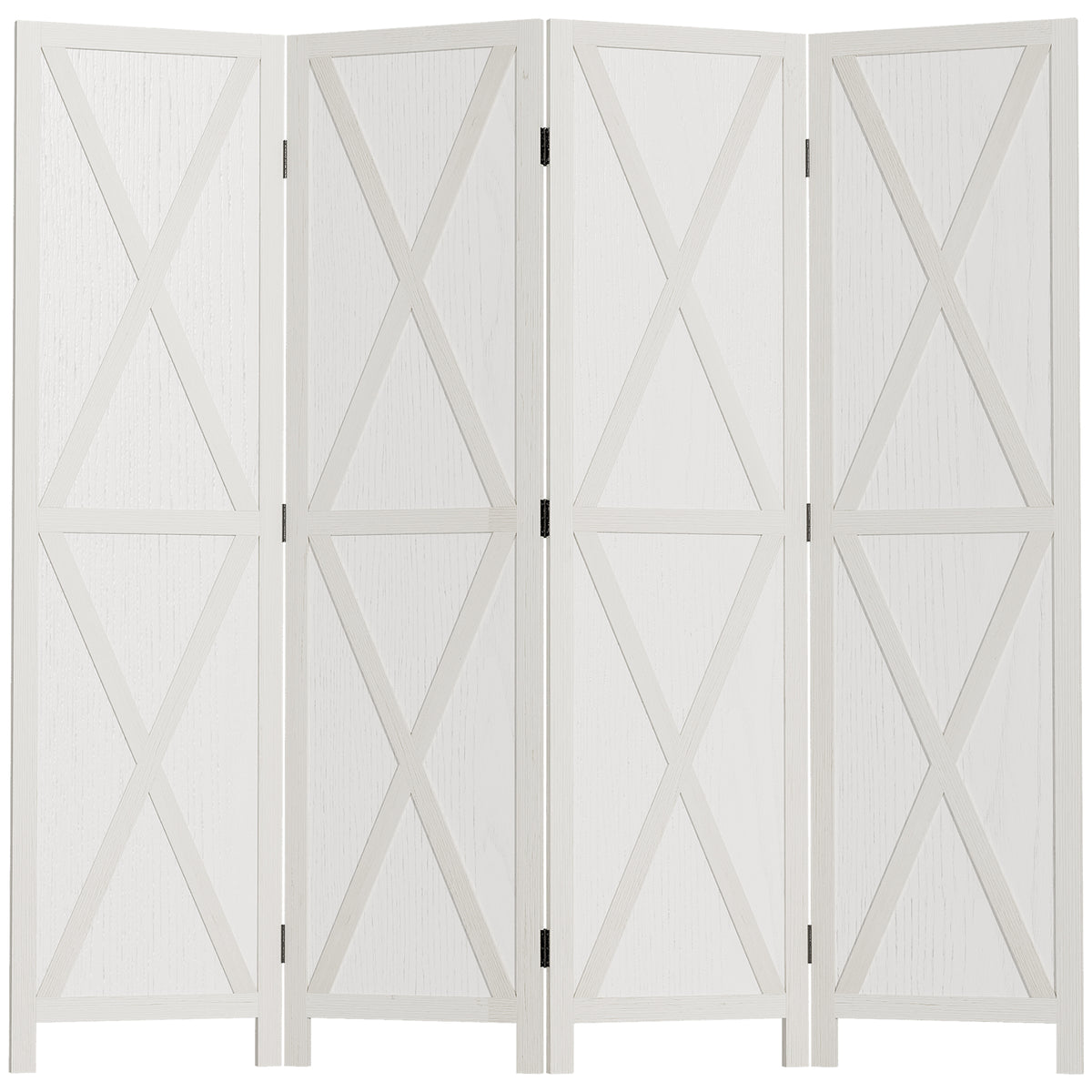Biombo de 4 Paineis Separador de Ambientes Dobrável 182x170cm Divisória para Espaços de Madeira Decoração Elegante para Dormitório Sala de Estar Branco — foto 1