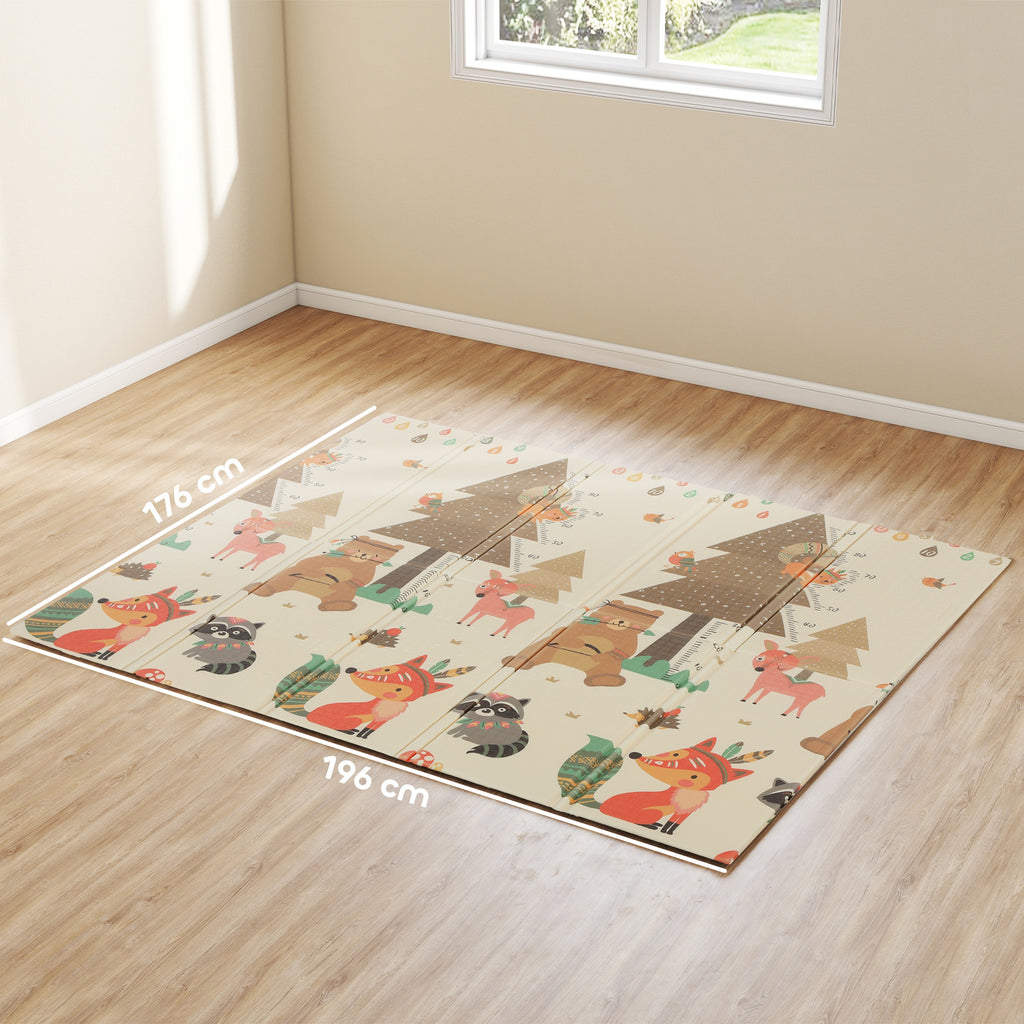 Tapete de Atividades para Bebé Acolchoado Dobrável e Reversível 196x176x1,5 cm Tapete de Brincar para Bebé XPE Dupla Face Impermeável Multicolor - Modelo 1 — foto 3