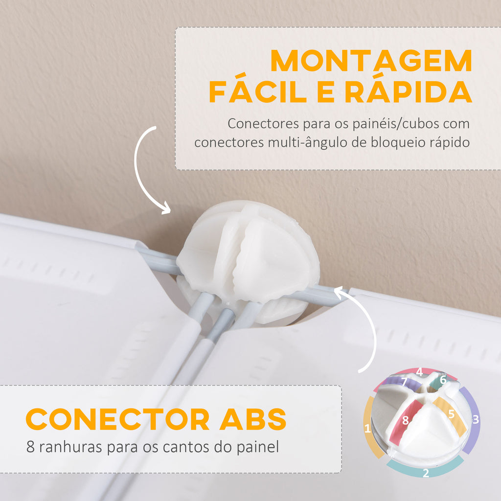 Armário Modular de Plástico Armário Modular com 6 Cubos Organizador de Roupas Sapatos Brinquedos 75x37x73cm Branco — foto 4