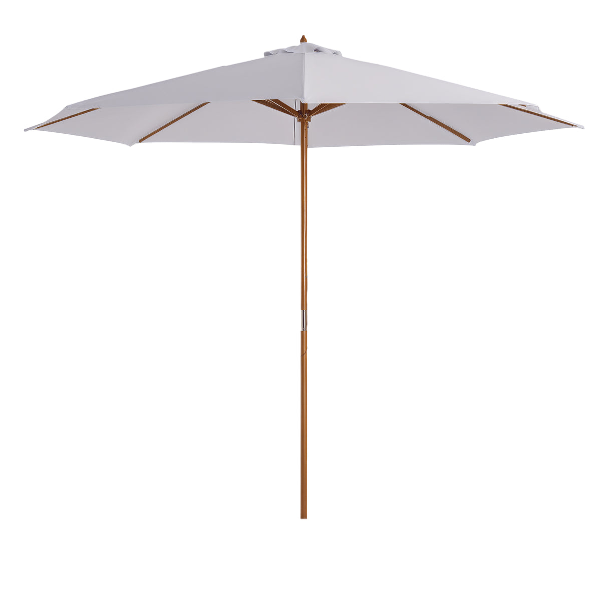 Chapéu de Sol de Jardim Ø300x250cm com Sistema de Polia Teto Ventilado e Mastro Desmontável de Madeira para Terraço Pátio Exterior Branco — foto 1