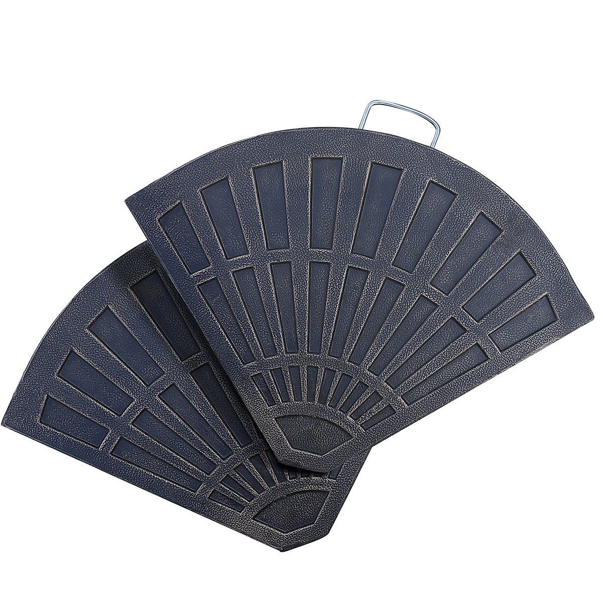 Conjunto de 2 Peças de Base para Chapéu de Sol Excéntrico Suporte para Chapéu de Sol Excéntrico para Jardim Pátio 66x47x4,2cm Preto — foto 1