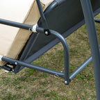 Baloiço de Jardim de 3 Lugares Convertível em Cama com Rede Mosquiteira para Terraço Balcão Exterior Carga Máxima 300kg 240x140x197cm Creme — foto 7