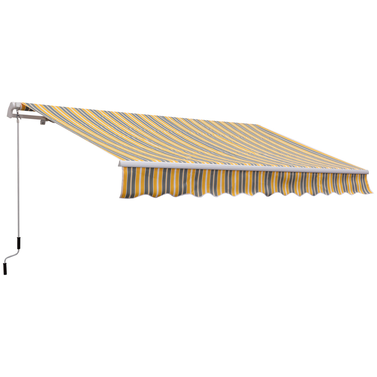 Toldo Manual 3,5x2,5 m de Alumínio Toldo de Varanda Pátio com e Proteção Solar UV para Jardim Exterior Amarelo e Cinza — foto 1