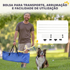 Conjunto de Treinamento de Agilidade para Cães Animais de Estimação 4 Peças Obstáculos de Salto com Altura Ajustável e Bolsa de Transporte para Exteriores 99x65x94 cm Branco — foto 6