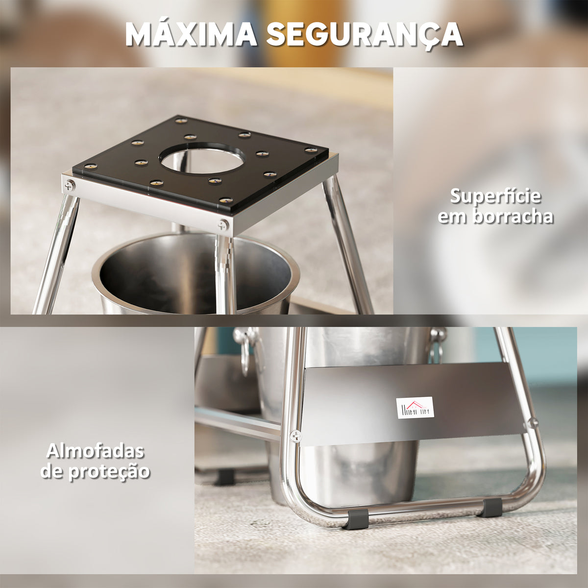 Suporte para Motocicleta Cabalete Tipo Suporte Elevador de Motocross de Aço Carga 500 kg com Plataforma de Borracha Antiderrapante e Área para Reparação e Estacionamento 36x40x40,5 cm Cinza — foto 5