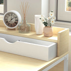 Secretária Moderna Mesa para Escritório Mesa de Computador com Estante de Armazenamento e 2 Gavetas Removíveis 106x50x89 cm Branco — foto 8