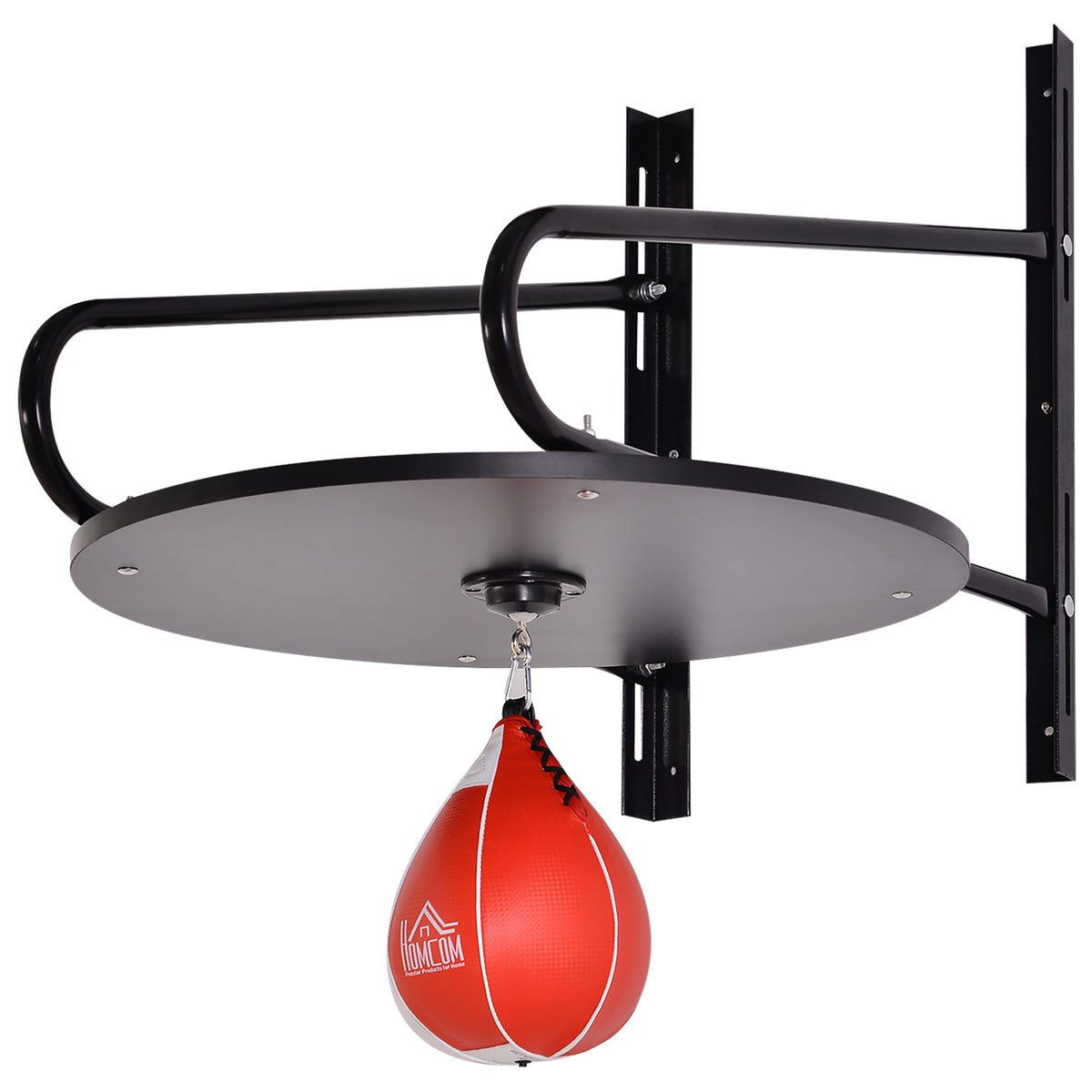 Pera de Boxe com Suporte de Parede Punching Ball para Boxe com Plataforma Ajustável em Altura Suporte Giratório e Insuflador 60x73x80 cm Vermelho e Preto — foto 1