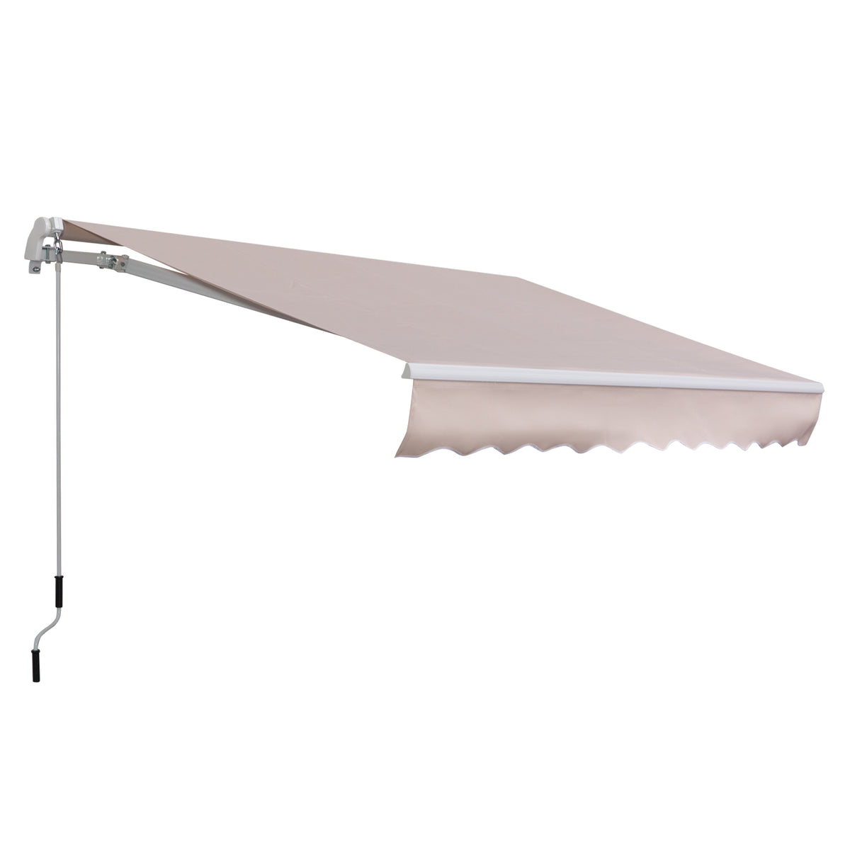 Toldo com Braço Dobrável Toldo Manual com Manivela Retrátil Ângulo Ajustável Alumínio para Janelas Portas Varanda 3x2m Bege — foto 1