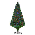 Árvore de Natal Artificial 150 cm Árvore de Natal com Fibra Óptica e Suporte Metálico Decoração de Natal Ø75x150 cm Verde — foto 1