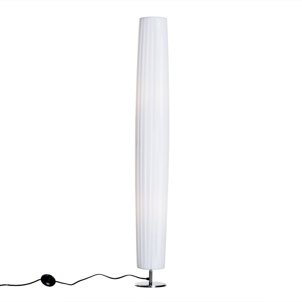 Candeeiro de Pé Moderno para Dormitório Sala de Estar com Interruptor de Pé e Base de Aço Inoxidável Ø15x120 cm Branco — foto 1