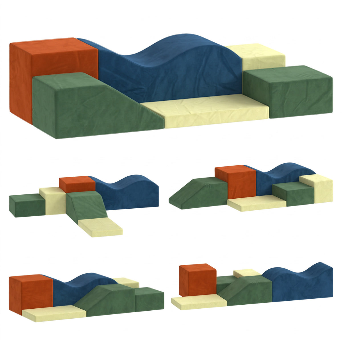Conjunto de 6 Blocos de Espuma para Crianças, Blocos de Psicomotricidade Infantil com Base Antiderrapante, +1 Ano — foto 1