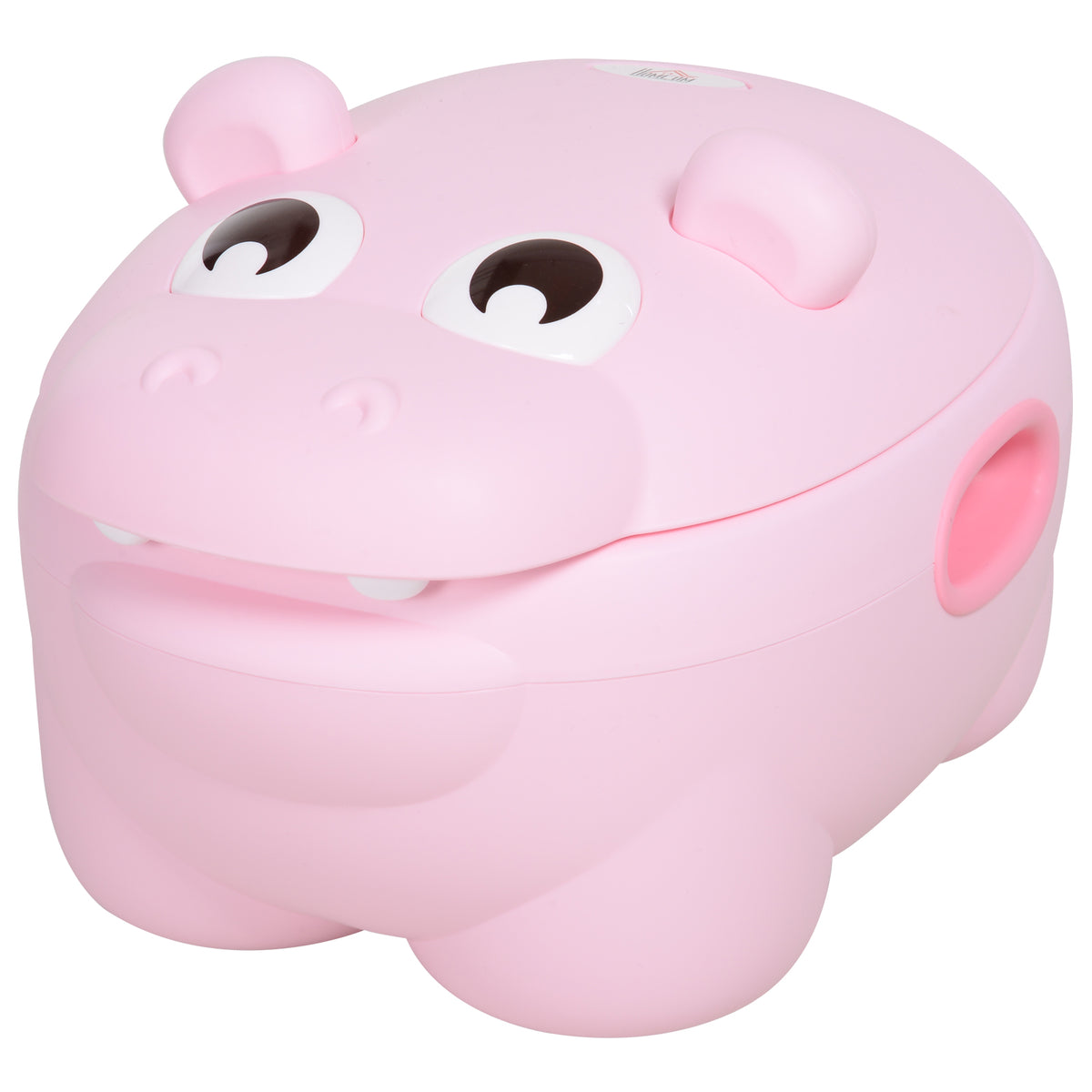 Bacio para Bebé em Forma de Hipopótamo 2 em 1 com Cubo Amovível e Escova de Limpeza Bacio de Aprendizagem Treinamento Portátil Carga 25 kg 40x30x23 cm Rosa — foto 1