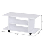 Móvel para TV para Televisores de até 42 Polegadas Móvel de TV com Prateleiras e Rodas com Travão 80x40x40cm Branco — foto 3