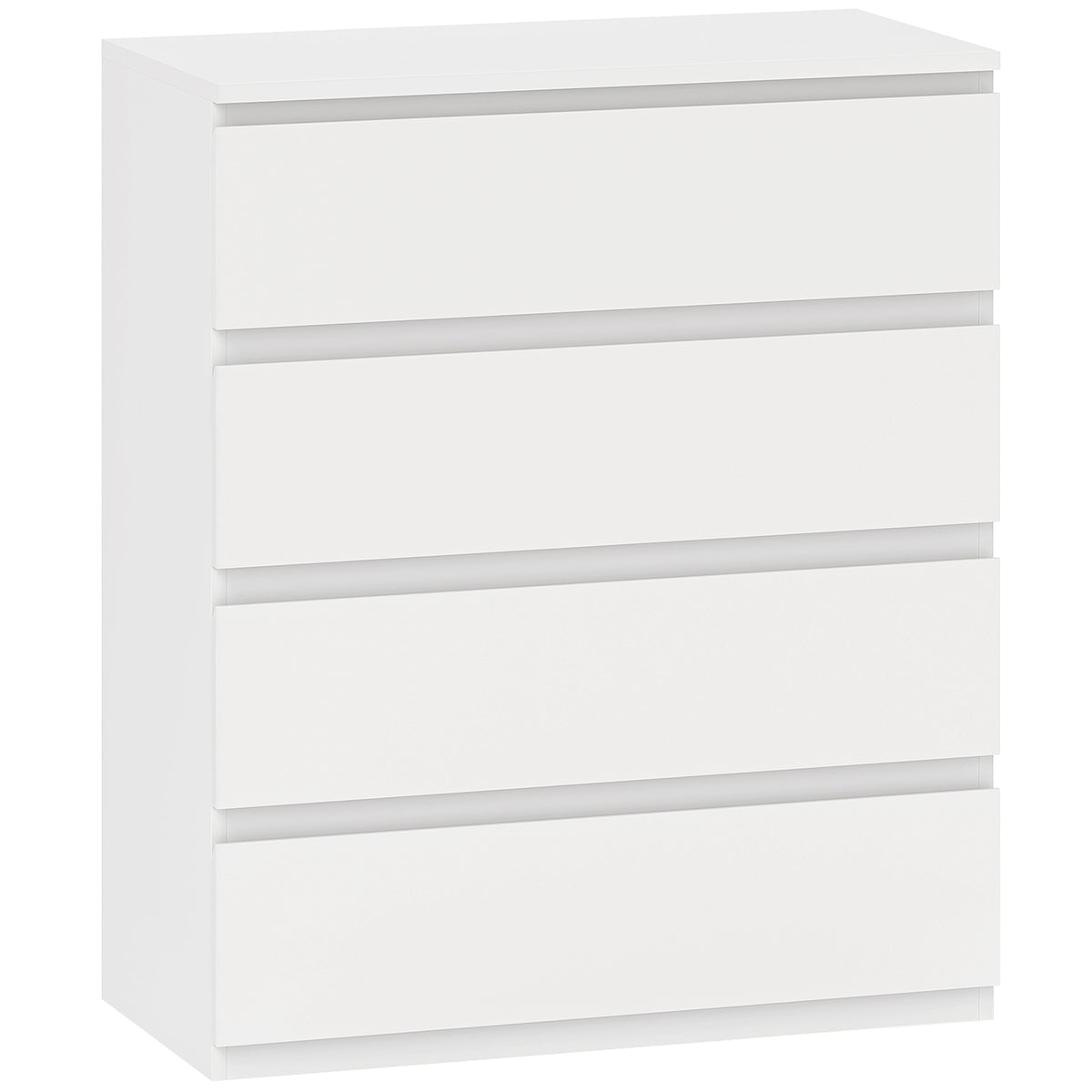 Cômoda 4 Gavetas Móvel de Arrumação Minimalista para Quarto Interior 80x39x95 cm Painel de Partículas Branco — foto 1