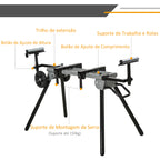 Suporte universal para serra de esquadria dobrável com distância de trabalho ajustável, fácil de transportar e armazenar 123,5-245x73x96 cm Preto — foto 6
