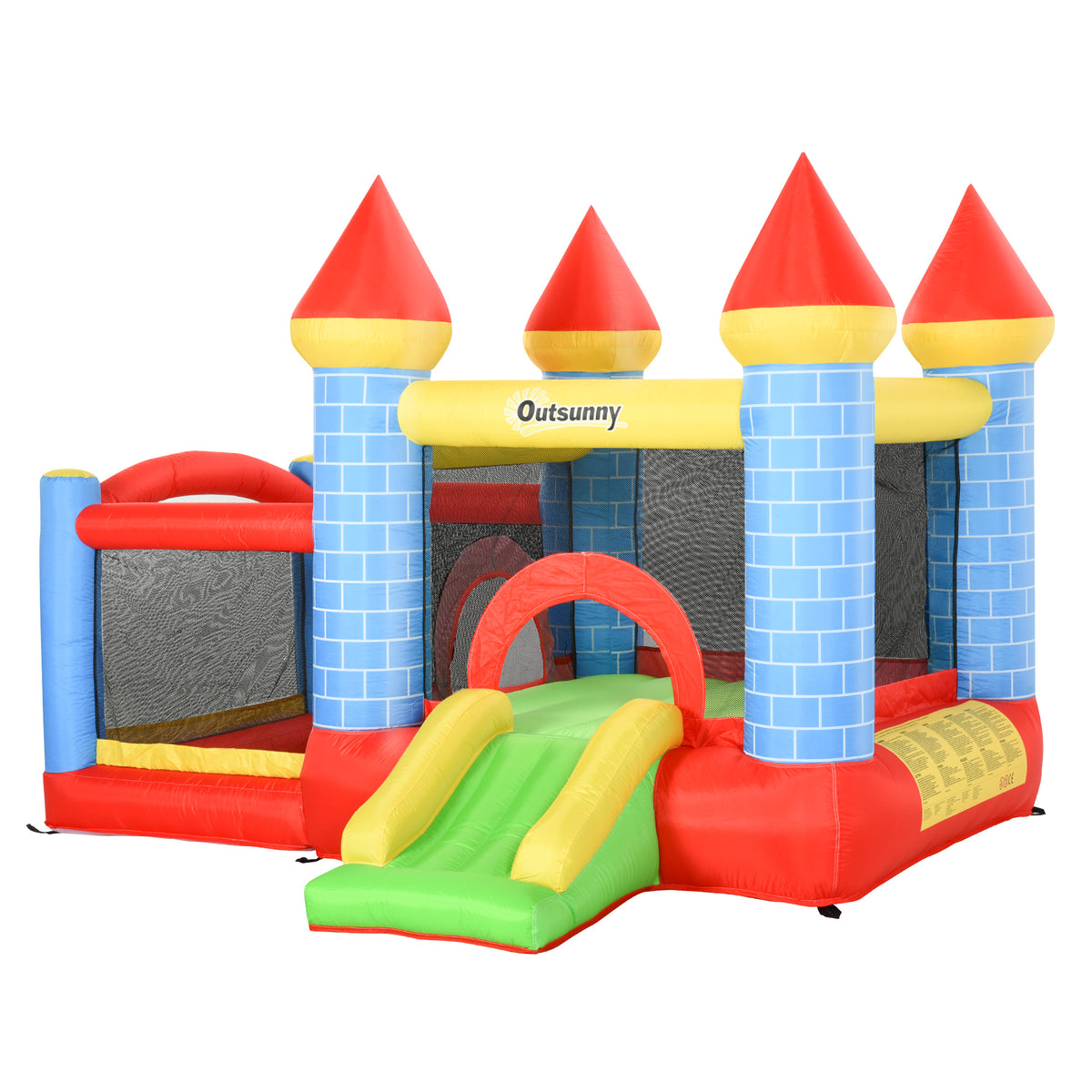 Castelo inflável Infantil com Escorrega Trampolim Insuflador e Bolsa de Transporte para Interior e Exterior 280x260x210 cm Multicolor — foto 1
