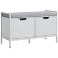Banco Sapateira com Assento com Almofada Amovível para 4 Pares de Sapatos Banco Sapateira para Entrada Corredor Sala de Estar 84x35x50 cm Branco — foto 1