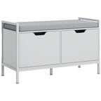 Banco Sapateira com Assento com Almofada Amovível para 4 Pares de Sapatos Banco Sapateira para Entrada Corredor Sala de Estar 84x35x50 cm Branco — foto 1