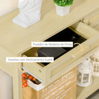 Mesa de console em malha Mesa de entrada com 2 gavetas e prateleira inferior para o corredor Quarto sala de estar Estilo rústico 100x30x76 cm Natural — foto 7