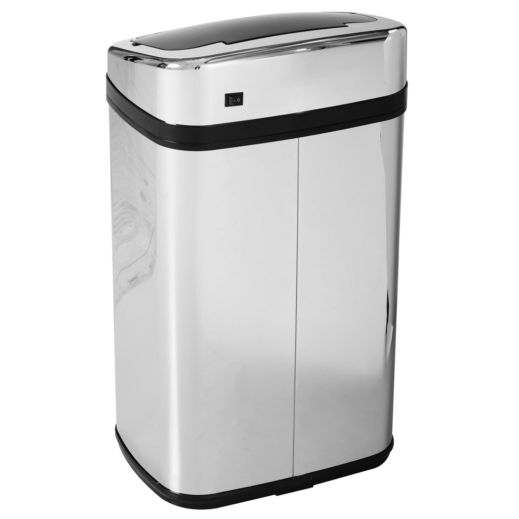 Balde de Lixo Inteligente de Aço Inoxidável 30L com Sensor Infravermelho de Abertura Automática para Cozinha Dormitório Casa de Banho 33x25x58 cm Prata e Preto — foto 8