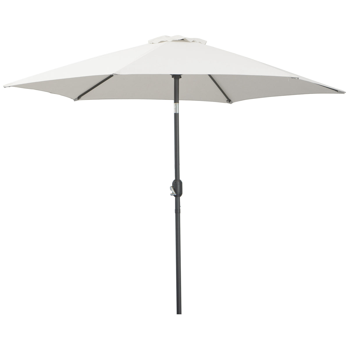 Chapéu de Sol de Jardim Ø270x235cm Chapéu de Sol de Alumínio Reclinável com Manivela e 6 Hastes para Terraço Exterior Balcão Creme — foto 1