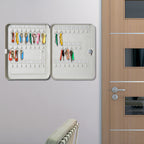 Chaveiro 45 Ganchos Chaveiro de Parede Caixa de Segurança com Fechadura Etiquetas 30x24x7,5 cm Aço — foto 2