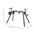 Suporte universal para serra de esquadria dobrável com distância de trabalho ajustável, fácil de transportar e armazenar 123,5-245x73x96 cm Preto — foto 3