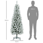 Árvore de Natal 180 cm Árvore de Natal Artificial Coberta de Neve com 479 Ramos e Suporte de Metal Árvore Natalícia para Sala Interior Verde — foto 3