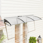 Marquise para Portas e Janelas 295x90 cm Marquise com Proteção para Sol e Chuva com Painéis de Policarbonato e Liga de Alumínio Transparente — foto 3