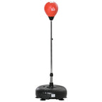 Saco de Boxe de Pé com Altura Ajustável de 4 Níveis Punching Ball com Base Preenchida Luvas e Inflador para Adultos e Adolescentes Ø45x132-158cm Preto e Vermelho — foto 1