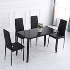 Mesa Sala de Jantar de Cristal Mesa Retangular para 4-6 pessoas com Pés de Metal Multifuncional para Cozinha 120x60x75 cm Preto — foto 7