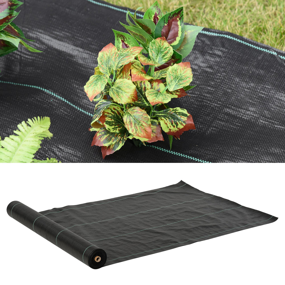 Malha Geotêxtil 1x50 m Malha de Jardim Contra Ervas Daninhas 100 g / m² Rolo de Malha Preto — foto 2