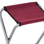 Mesa Maleta de Alumínio com 4 Bancos Conjunto para Acampamento Dobrável Portátil com Altura Ajustável Jardim Terraço 120x60x69cm Marrom e Vermelho — foto 6