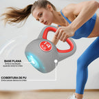 Kettlebell 14 kg Peso Russo com Revestimento de PU e Enchimento de Areia para Treinamento em Casa Ginásio 26x18x32 cm Vermelho e Cinza — foto 6