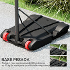 Tabela de Basquetebol para Exterior com Alvo de Dardos Tabela de Basquetebol Portátil com Ajustável 210-247 cm Rodas Base Rellenável para Adolescentes e Adultos Preto — foto 6
