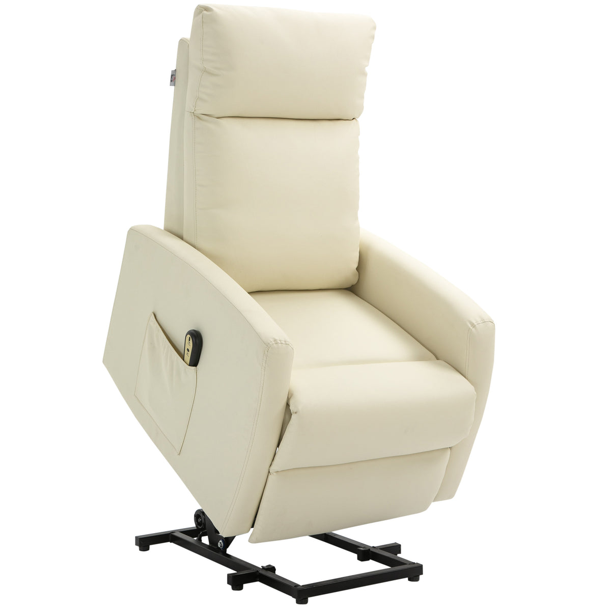 Poltrona Relax Levanta Pessoas Poltrona Elétrica Reclinável a 145° com Controlo Remoto Apoio para Pés para Pessoas Idosas 67x95x105 cm Creme — foto 1