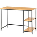 Mesa de computador para escritorio estudo com prateleiras de 2 andares Superfície grande Pernas com protetores ajustáveis Anti-derrapante 106x50x76 cm Cor Madeira — foto 1
