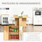 Mesa de Sala de Jantar Dobrável com Rodas Mesa Multifuncional para Sala de Jantar com 3 Formas 140x80x74cm Madeira — foto 5