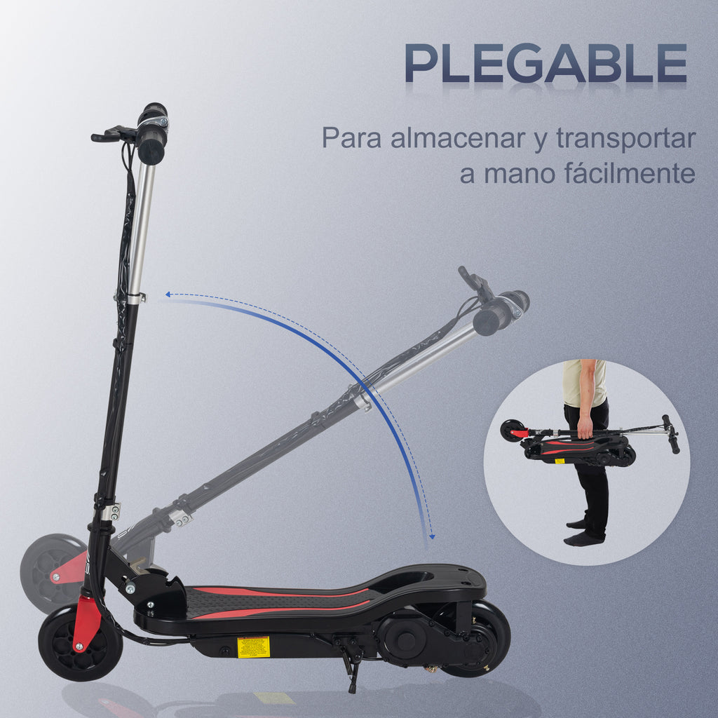 Trotinete Elétrico Dobrável Suporta até 50kg com Altura Ajustável Scooter Elétrica com Interruptor de Inicio e Freios 75x36x82-93cm Preto — foto 5