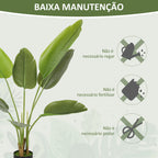 Planta Artificial Decorativa 109 cm Bananeira Artificial com Vaso e Folhas para Interior Casa Sala de Estar Escritório Verde — foto 6