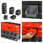 Organizador de Ferragens para Parede Armário Organizador de Ferragens com 30 Caixas de 2 Tamanhos Diferentes 37,5x18x63 cm Vermelho e Cinza — foto 7