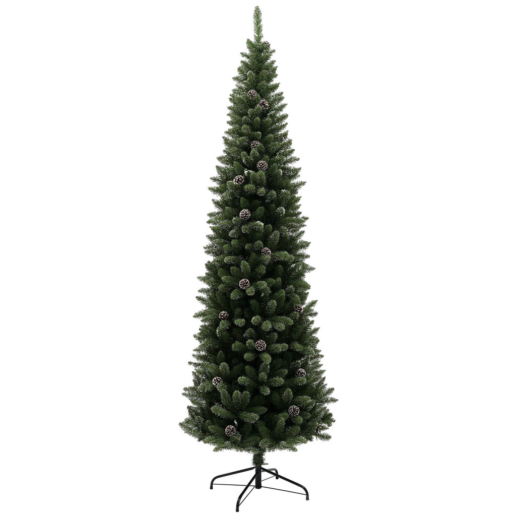 Árvore de Natal 225 cm Árvore de Natal Artificial com 980 Ramos e Suporte de Metal Árvore de Natal para Sala de Estar Interior Verde — foto 1